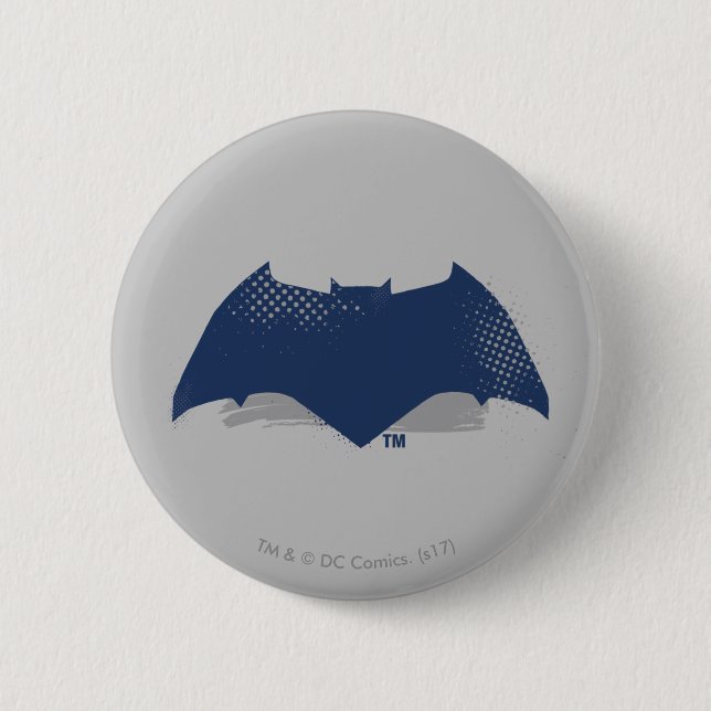 Justizbehörde| Brush & Halftone Batman Symbol Button (Vorderseite)