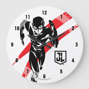 Justizbehörde  Flash Running Noir Pop Art Große Wanduhr