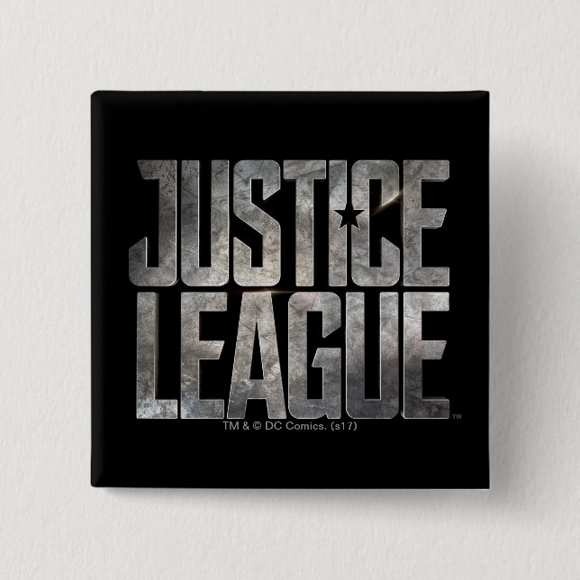 Justizbehörde| Metallisches Logo der Gerechtigkeit Button (Vorderseite)