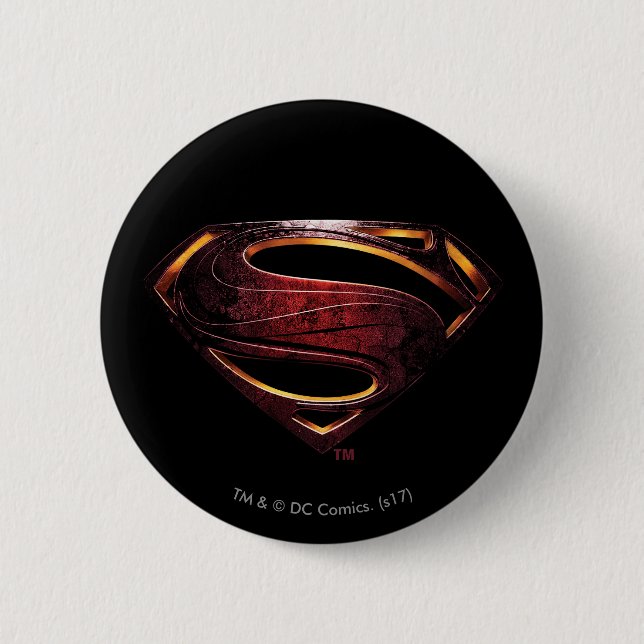 Justizbehörde| Metallisches Superman-Symbol Button (Vorderseite)