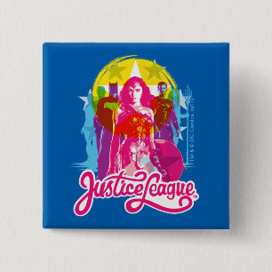 Justizbehörde Retro Group & Logo Pop Art Button
