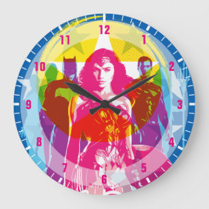 Justizbehörde  Retro Group & Logo Pop Art Große Wanduhr