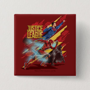 Justizbehörde Superman, Flash & Batman Abzeichen Button