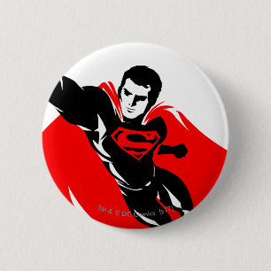 Justizbehörde Superman Flying Noir Pop Art Button
