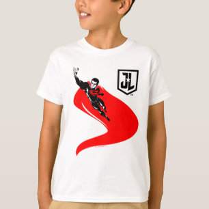 Justizbehörde Superman Flying Noir Pop Art T-Shirt