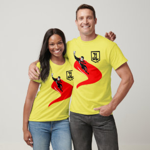Justizbehörde Superman Flying Noir Pop Art T-Shirt