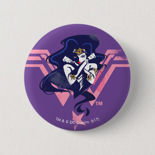 Justizbehörde Wonder Woman & Symbol Pop Art Button