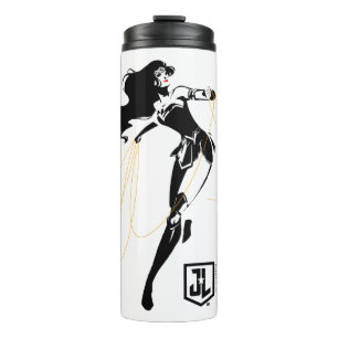 Justizbehörde  Wunder Woman mit Lasso Pop Art Thermosbecher