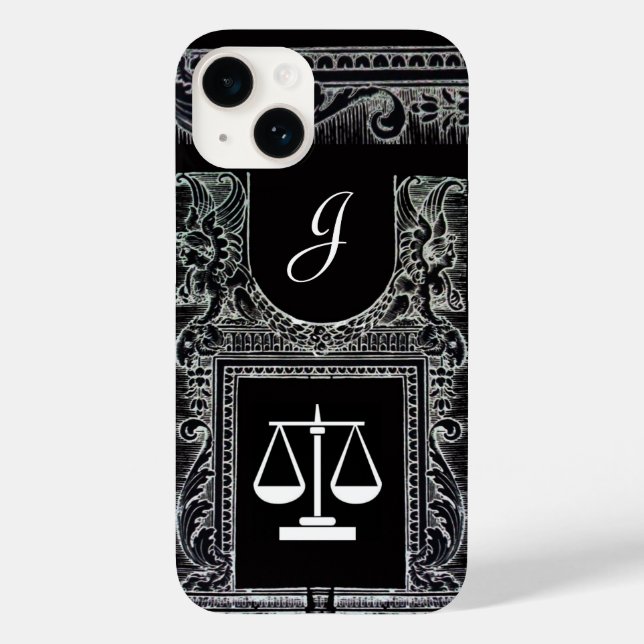 JUSTIZBÜRO,ATTORNEY Monogram Black Case-Mate iPhone Hülle (Rückseite)