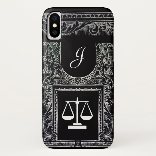 JUSTIZBÜRO,ATTORNEY Monogram Black Case-Mate iPhone Hülle (Rückseite)