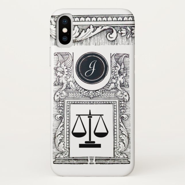 JUSTIZBÜRO,ATTORNEY Monogram White Case-Mate iPhone Hülle (Rückseite)