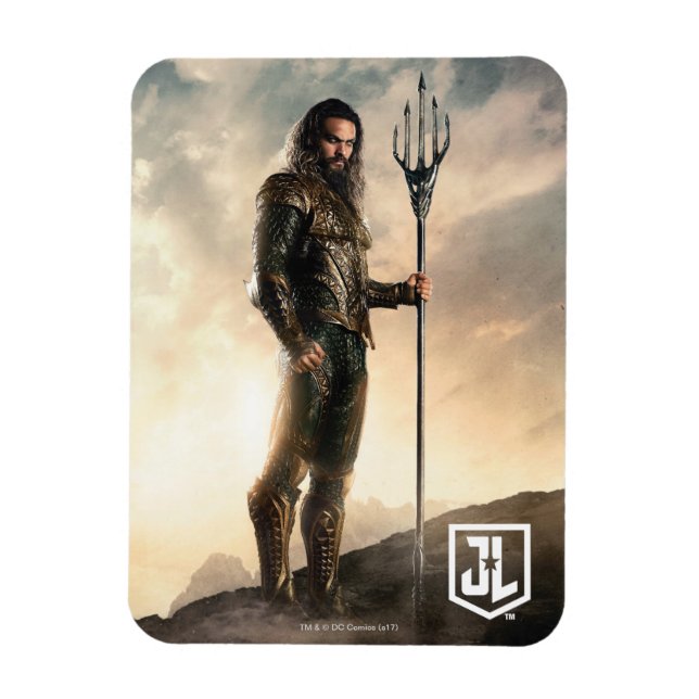Justizielle Liga | Aquaman auf dem Schlachtfeld Magnet (Vertikal)