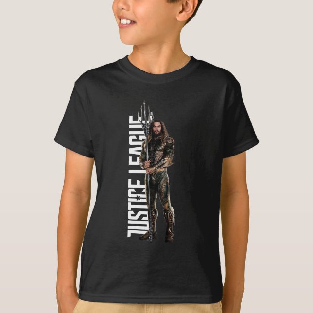 Justizielle Liga | Aquaman auf dem Schlachtfeld T-Shirt (Vorderseite)