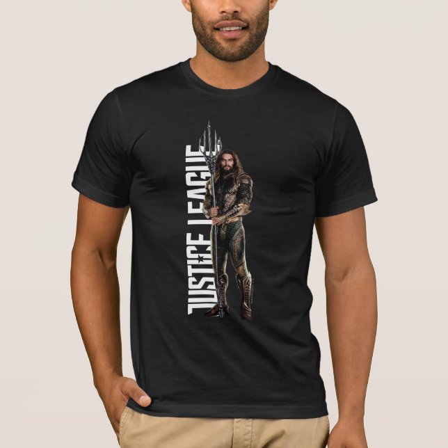 Justizielle Liga | Aquaman auf dem Schlachtfeld T-Shirt (Vorderseite)