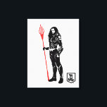 Justizielle Liga | Aquaman Pose Noir Pop Art Leinwanddruck<br><div class="desc">Karo heraus diese schwarz-weiße Silhouette von Gerechtigkeits-League-Aquaman,  wie er mit seinem Trident steht. Diese Noir-Grafik wird mit seinem dreiköpfigen Farbton in leuchtendem Rot hervorgehoben.</div>
