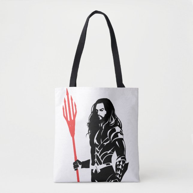 Justizielle Liga | Aquaman Pose Noir Pop Art Tasche (Vorderseite)