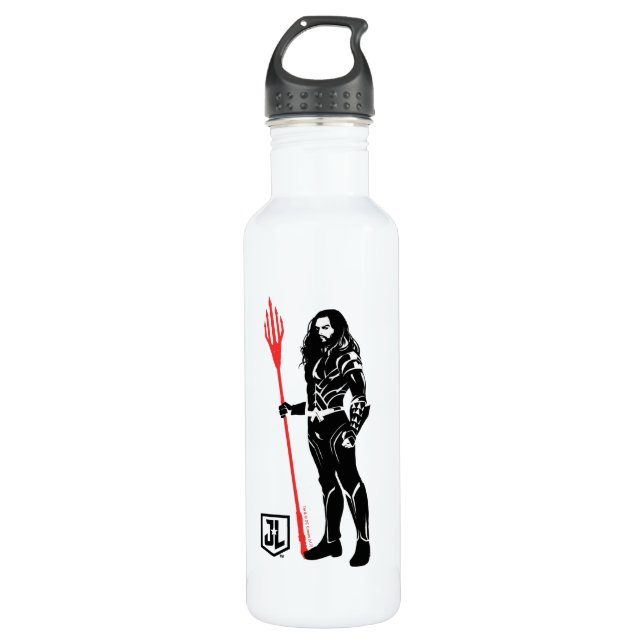 Justizielle Liga | Aquaman Pose Noir Pop Art Trinkflasche (Vorderseite)