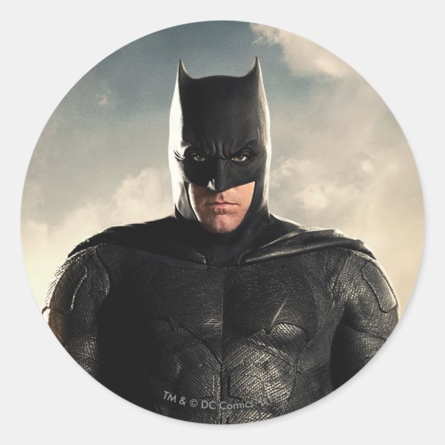 Justizielle Liga | Batman auf dem Schlachtfeld Runder Aufkleber (Vorderseite)
