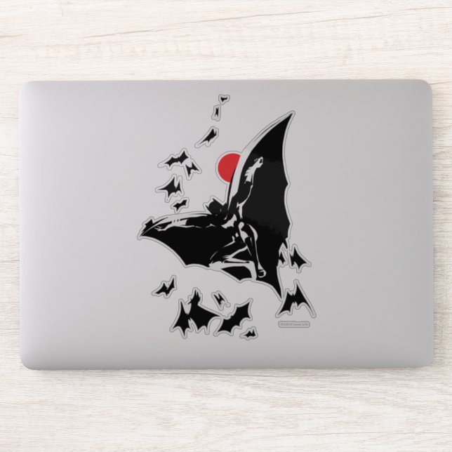 Justizielle Liga | Batman in der Cloud of Bats Pop Aufkleber (Computer)