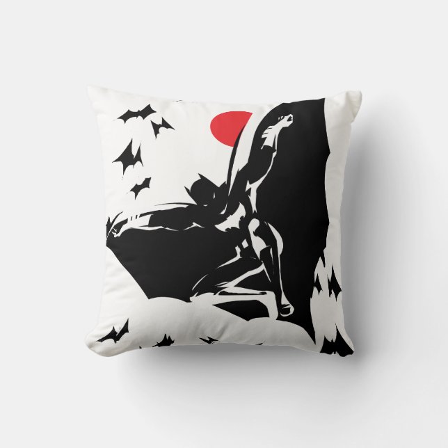 Justizielle Liga | Batman in der Cloud of Bats Pop Kissen (Vorderseite)