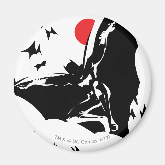 Justizielle Liga | Batman in der Cloud of Bats Pop Magnet (Vorne)
