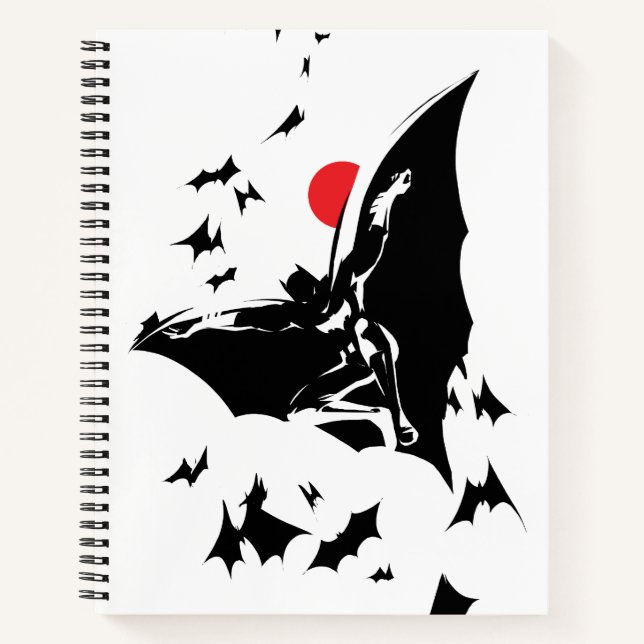Justizielle Liga | Batman in der Cloud of Bats Pop Notizbuch (Vorderseite)