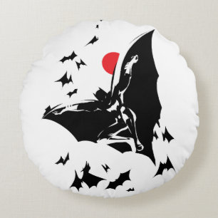 Justizielle Liga   Batman in der Cloud of Bats Pop Rundes Kissen