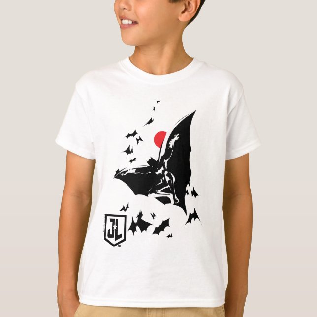 Justizielle Liga | Batman in der Cloud of Bats Pop T-Shirt (Vorderseite)