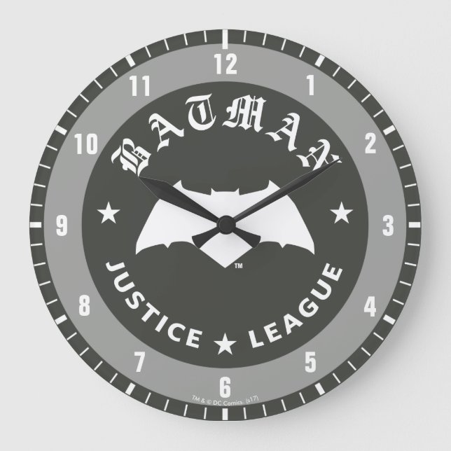 Justizielle Liga | Batman Retro Bat Emblem Große Wanduhr (Vorderseite)