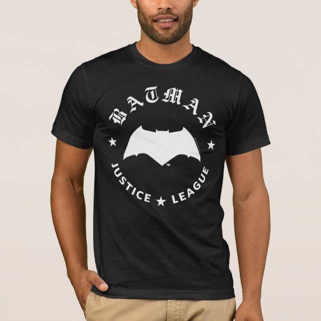 Justizielle Liga | Batman Retro Bat Emblem T-Shirt (Vorderseite)