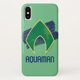 Justizielle Liga Brush & Halftone Aquaman Symbol Case-Mate iPhone Hülle