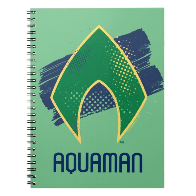 Justizielle Liga | Brush & Halftone Aquaman Symbol Notizblock (Vorderseite)