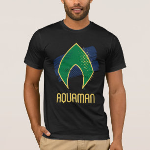 Justizielle Liga   Brush & Halftone Aquaman Symbol T-Shirt