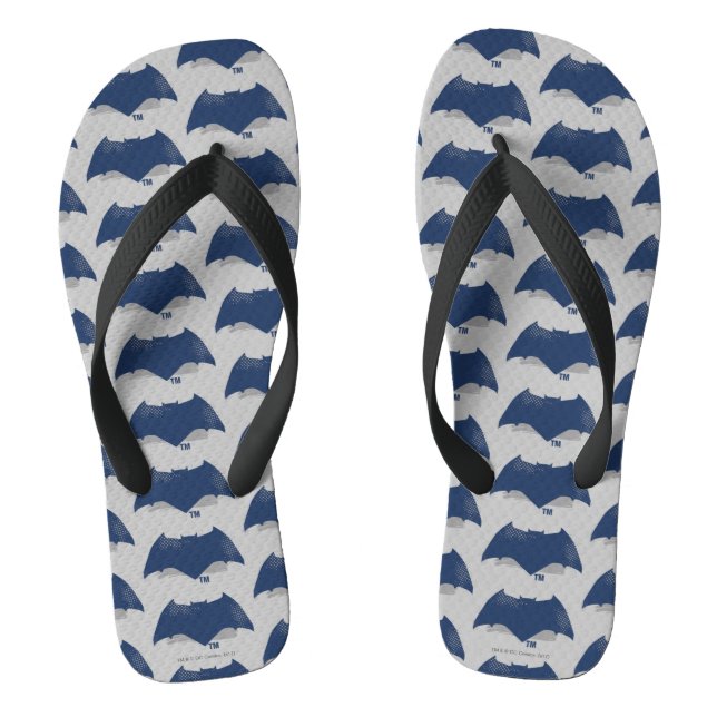 Justizielle Liga | Brush & Halftone Batman Symbol Flip Flops (Fußbett)