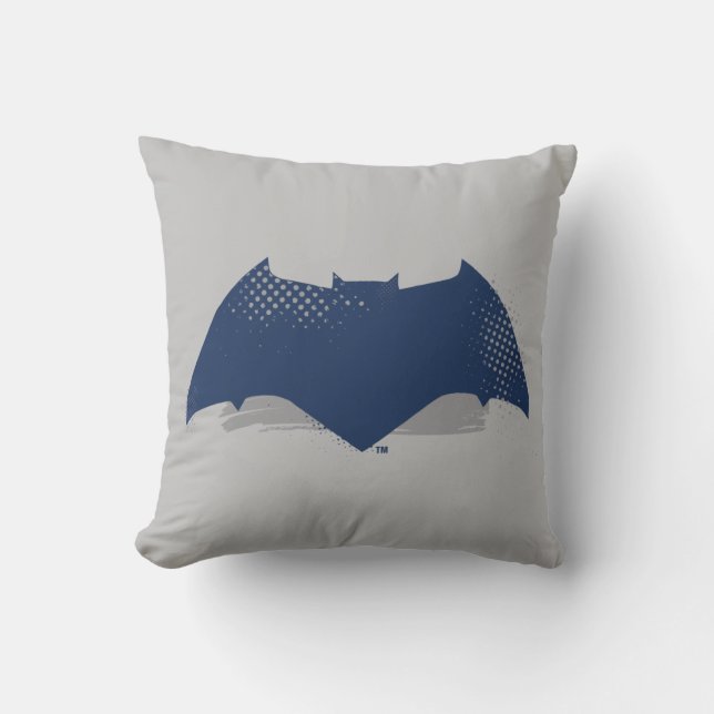 Justizielle Liga | Brush & Halftone Batman Symbol Kissen (Vorderseite)