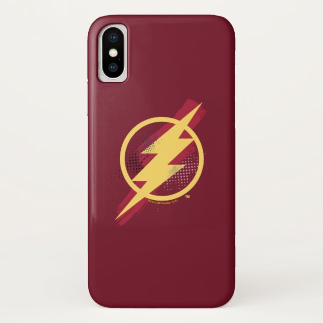 Justizielle Liga | Brush & Halftone Flash Symbol Case-Mate iPhone Hülle (Rückseite)