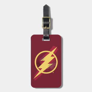 Justizielle Liga   Brush & Halftone Flash Symbol Gepäckanhänger