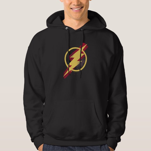 Justizielle Liga | Brush & Halftone Flash Symbol Hoodie (Vorderseite)