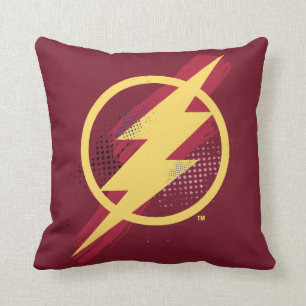 Justizielle Liga   Brush & Halftone Flash Symbol Kissen
