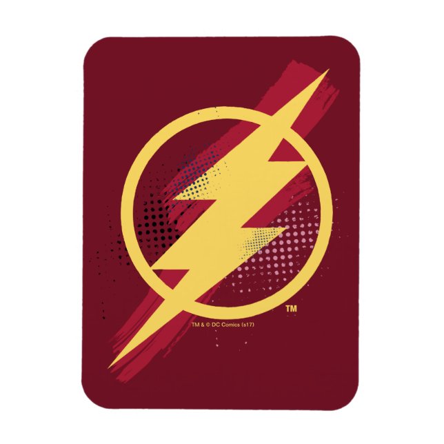 Justizielle Liga | Brush & Halftone Flash Symbol Magnet (Vertikal)