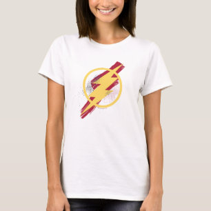 Justizielle Liga   Brush & Halftone Flash Symbol T-Shirt
