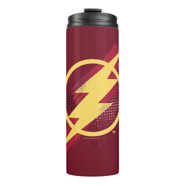 Justizielle Liga | Brush & Halftone Flash Symbol Thermosbecher (Vorderseite)