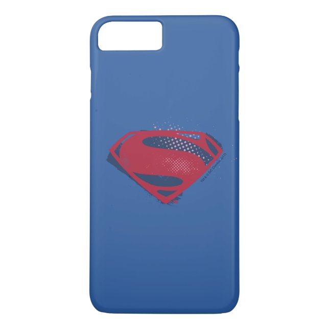Justizielle Liga | Brush & Halftone Superman Symbo Case-Mate iPhone Hülle (Rückseite)