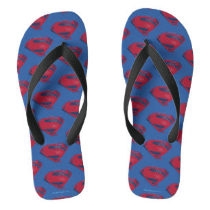 Justizielle Liga Brush & Halftone Superman Symbo Flip Flops
