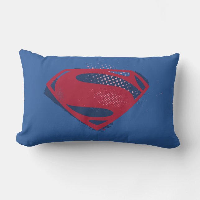 Justizielle Liga | Brush & Halftone Superman Symbo Lendenkissen (Vorderseite)