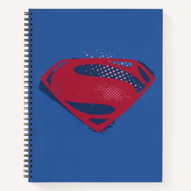 Justizielle Liga | Brush & Halftone Superman Symbo Notizbuch (Vorderseite)