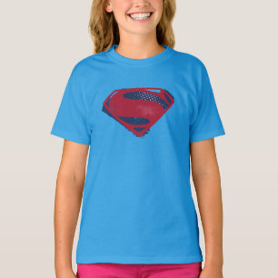 Justizielle Liga   Brush & Halftone Superman Symbo T-Shirt