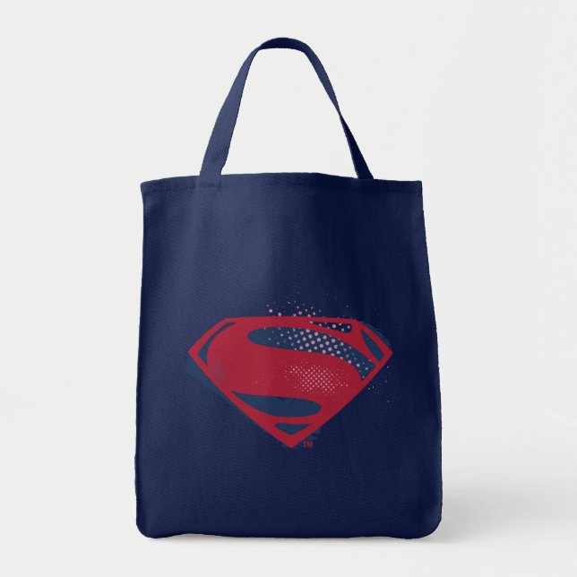 Justizielle Liga | Brush & Halftone Superman Symbo Tragetasche (Vorne)