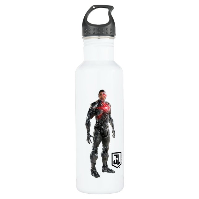 Justizielle Liga | Cyborg auf dem Schlachtfeld Edelstahlflasche (Vorderseite)