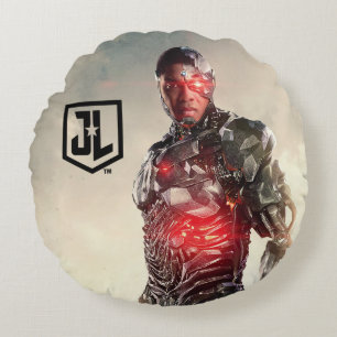 Justizielle Liga   Cyborg auf dem Schlachtfeld Rundes Kissen